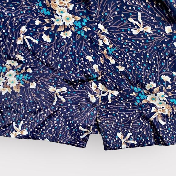 Karapenn Mid-length Floral Skirt Blue S - Picture 4 of 6